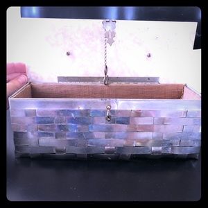 Lucite and metal basket weave purse